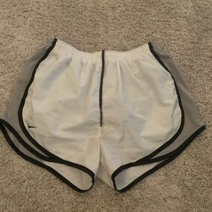 White gray and black nike shorts